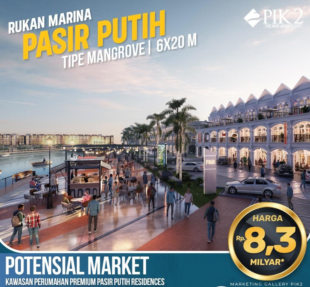 Rukan Marinax Pasir Putih Tipe Mangrove 6x20m PIK2