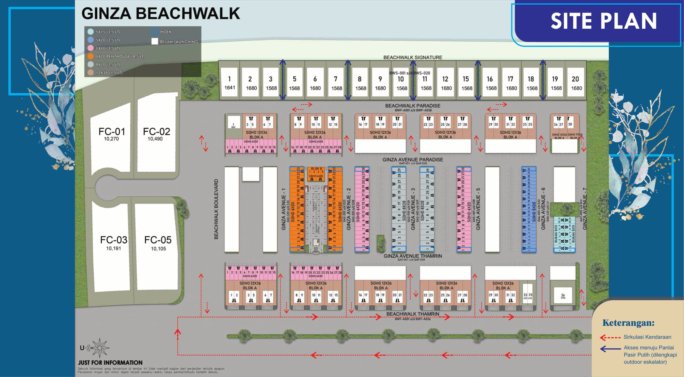 SitePlan SOHO Penthouse Ginza BeachWalk PIK2