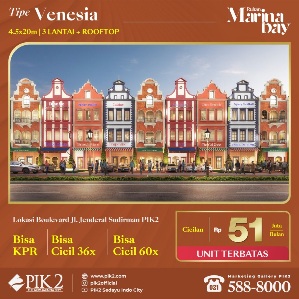 Rukan Marina Bay PIK2 Tipe Venesia